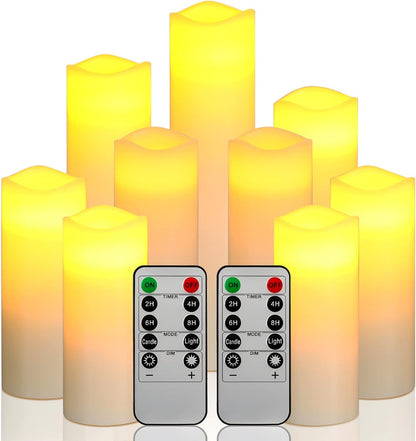 Flameless Candles Battery Candles LED Candles 9 Pcs Real Wax