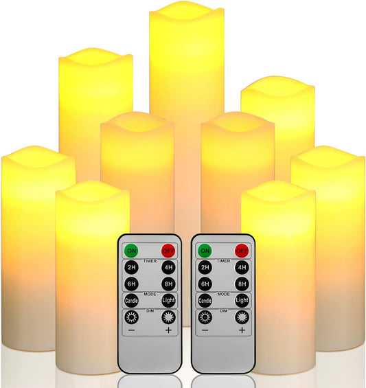 Flameless Candles Battery Candles LED Candles 9 Pcs Real Wax
