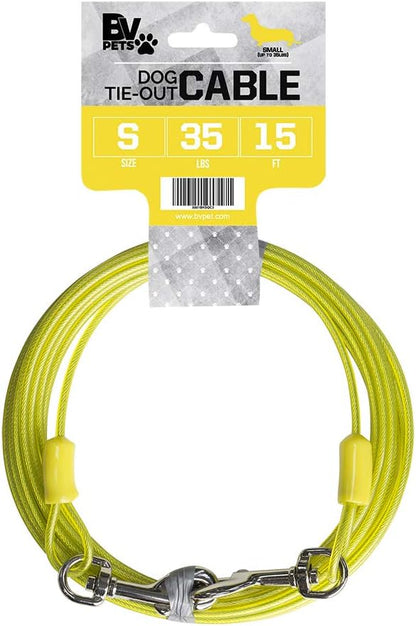 BV Pet Small Tie Out Cable for Dog up to 35 Pound, 25-Feet