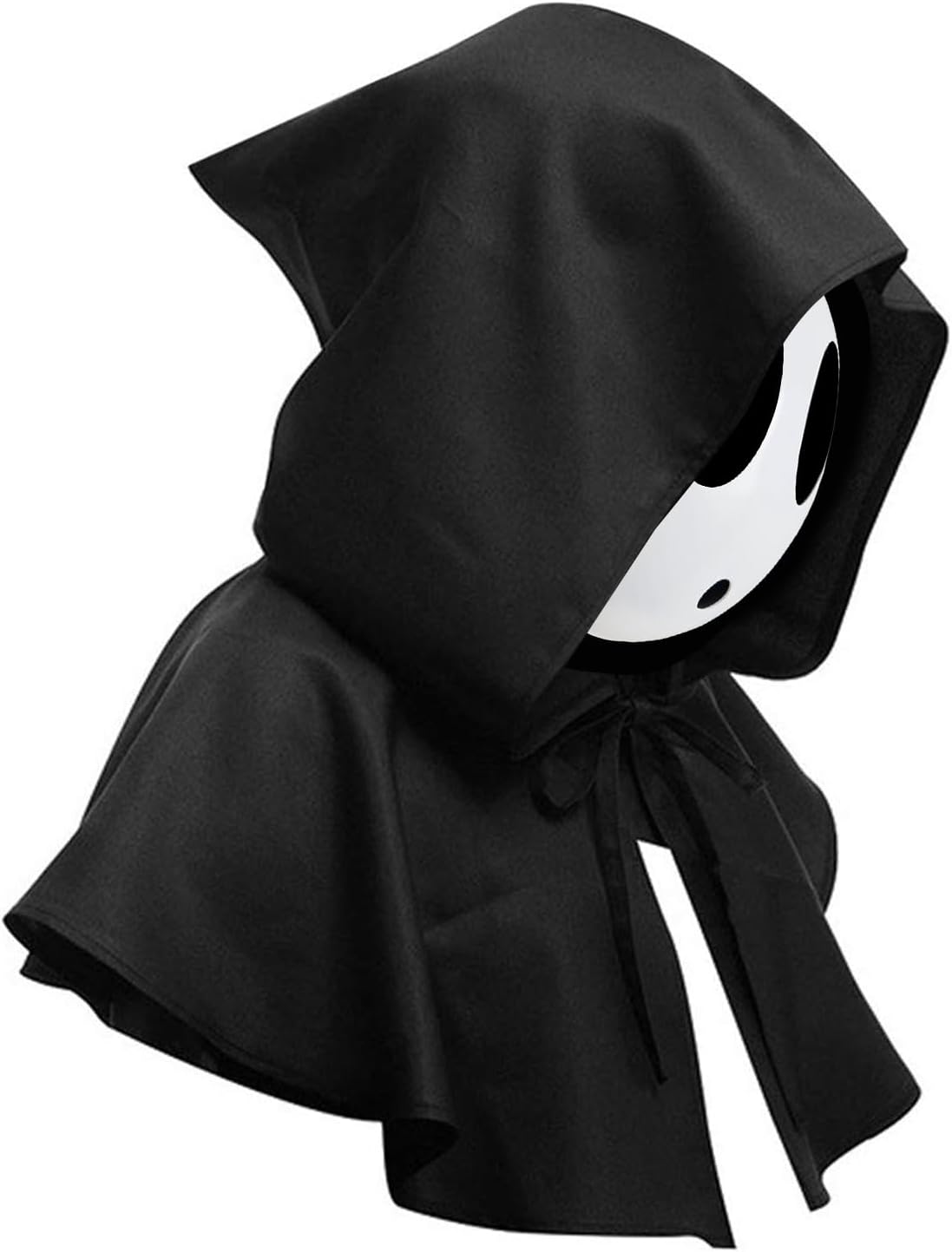 Shy Guy Mask Halloween Shy Boy Girl Mask Costume with Knight Cloak Plastic Game Cosplay Props for Adult