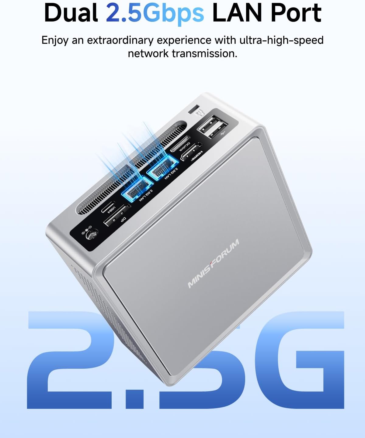 MINISFORUM NAB8 Plus Mini PC, Intel Core i7-12800H (14C/20T, up to 4.8GHz), 32GB DDR4 1TB M.2 SSD, HDMI/DP /USB4,2.5 Inch HDD/SSD Slot,USB-A x 4,2x2.5G LAN/Wi-Fi6E / BT5.3,Oculink Support