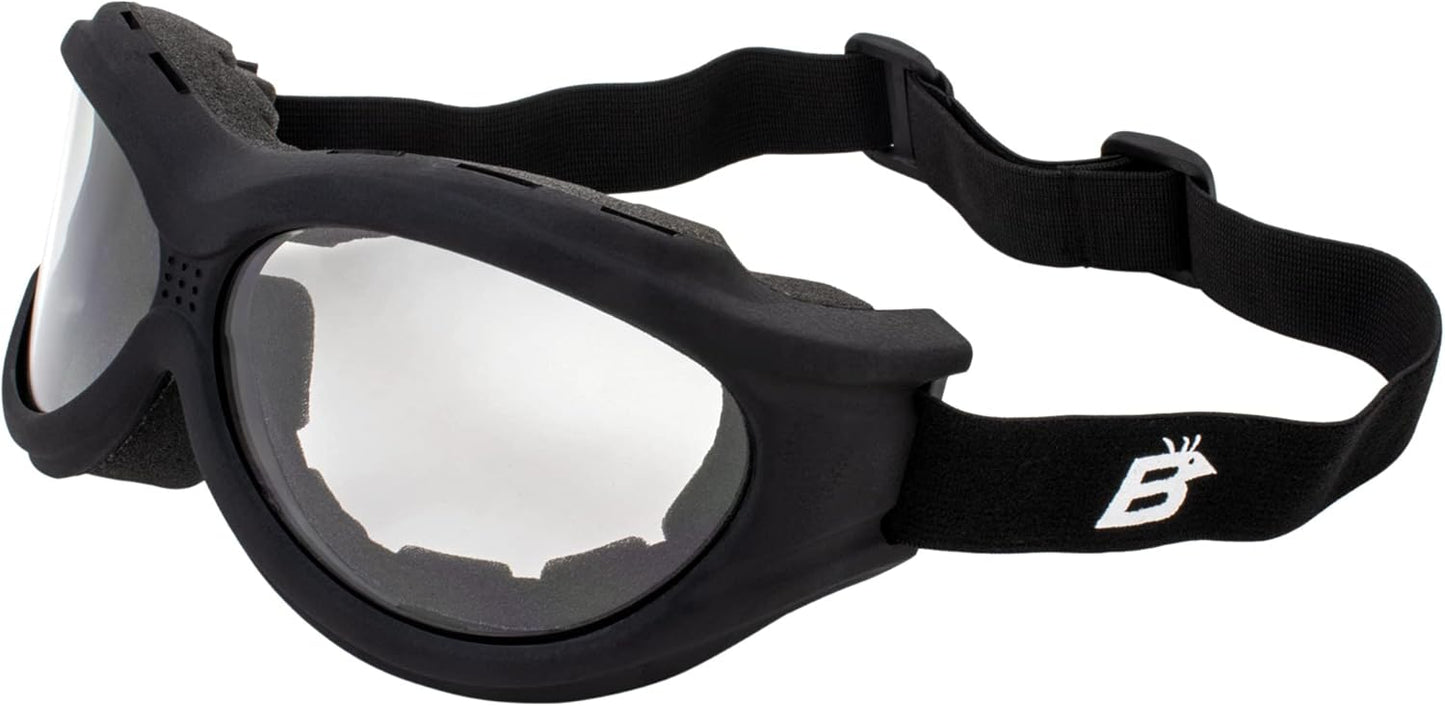 Birdz Eyewear - The Buzzard - Padded Motorcycle Riding Goggle Fits Over Glasses