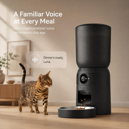 Automatic Cat Feeder with Camera, 2K WiFi App-Controlled Pet Feeder