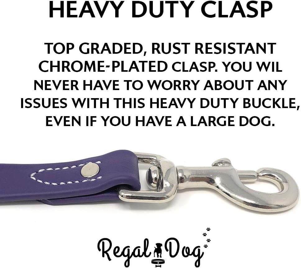 Regal Dog Products Large Pink Waterproof Dog Collar with Heavy Duty Double Buckle & D Ring | Vinyl Coated, Custom Fit, Adjustable Biothane Dog Collar | Chew Resistant Waterproof Collar for Dogs