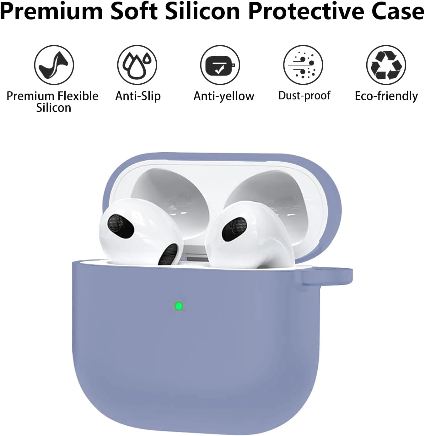Aircawin for Airpods 4 Case Cover,Shockproof Case for Airpods 4th Generation Case Cover 2024,Premium Silicon Case with Keychain and Cleaing Pen for Airpods 4 Gen, Wireless Earphone Accessories-Blue