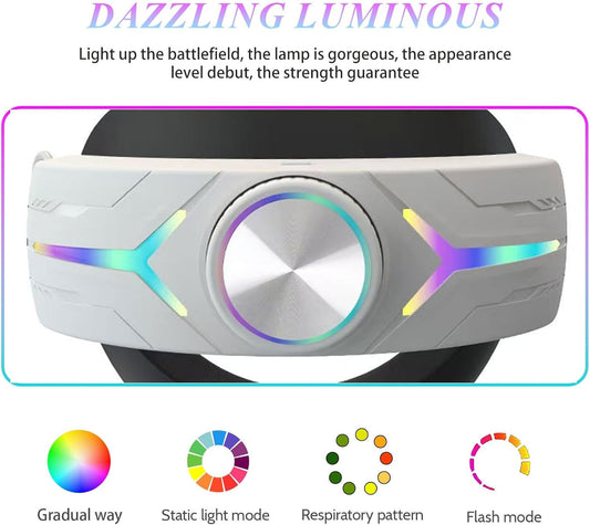 Crspexil Head Strap Battery Pack for Meta Quest 3， with Extended 12000mah Battery Pack，with RGB Light(Compatible with Meta Quest 3S)