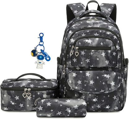 3Pcs Daisy Prints Backpack for Girls Bookbag set Primary School Daypack Elementary Students Knapsack with Lunch Box