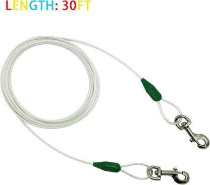 Petest 25ft Reflective Tie-Out Cable for Small Dogs Up to 35 Pounds