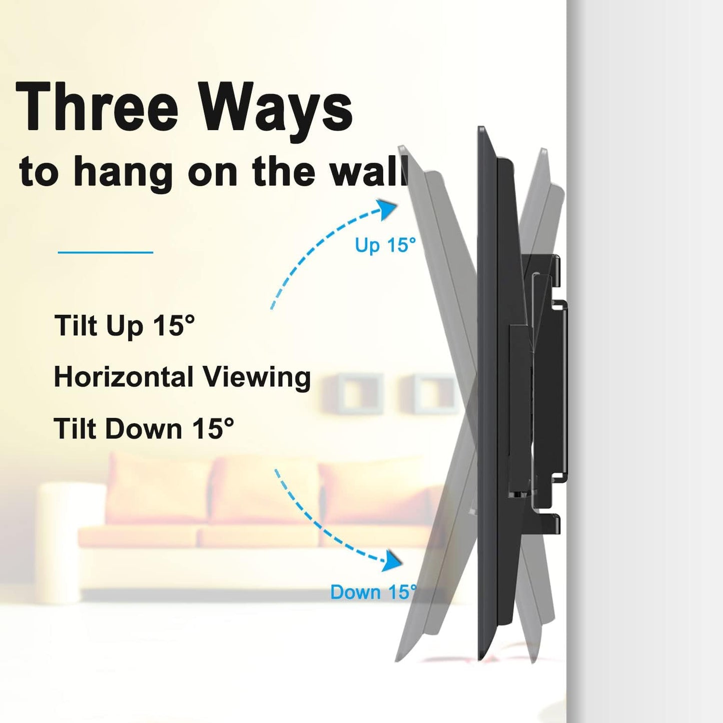 ZOGOZZ Tilting TV Wall Mount for Most 32-75" 4K LCD OLED Flat Screen TVs, VESA max 600x400mm and Max Load 154lbs,40 42 43 50 55 60 65 70 inch Adjustable Low Profile Wall Mount TV Bracket,Support Mural