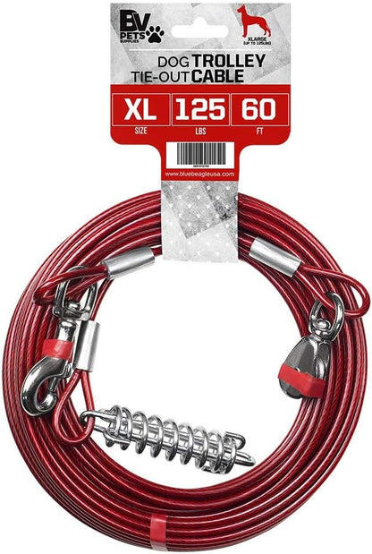 BV Pet Small Tie Out Cable for Dog up to 35 Pound, 25-Feet