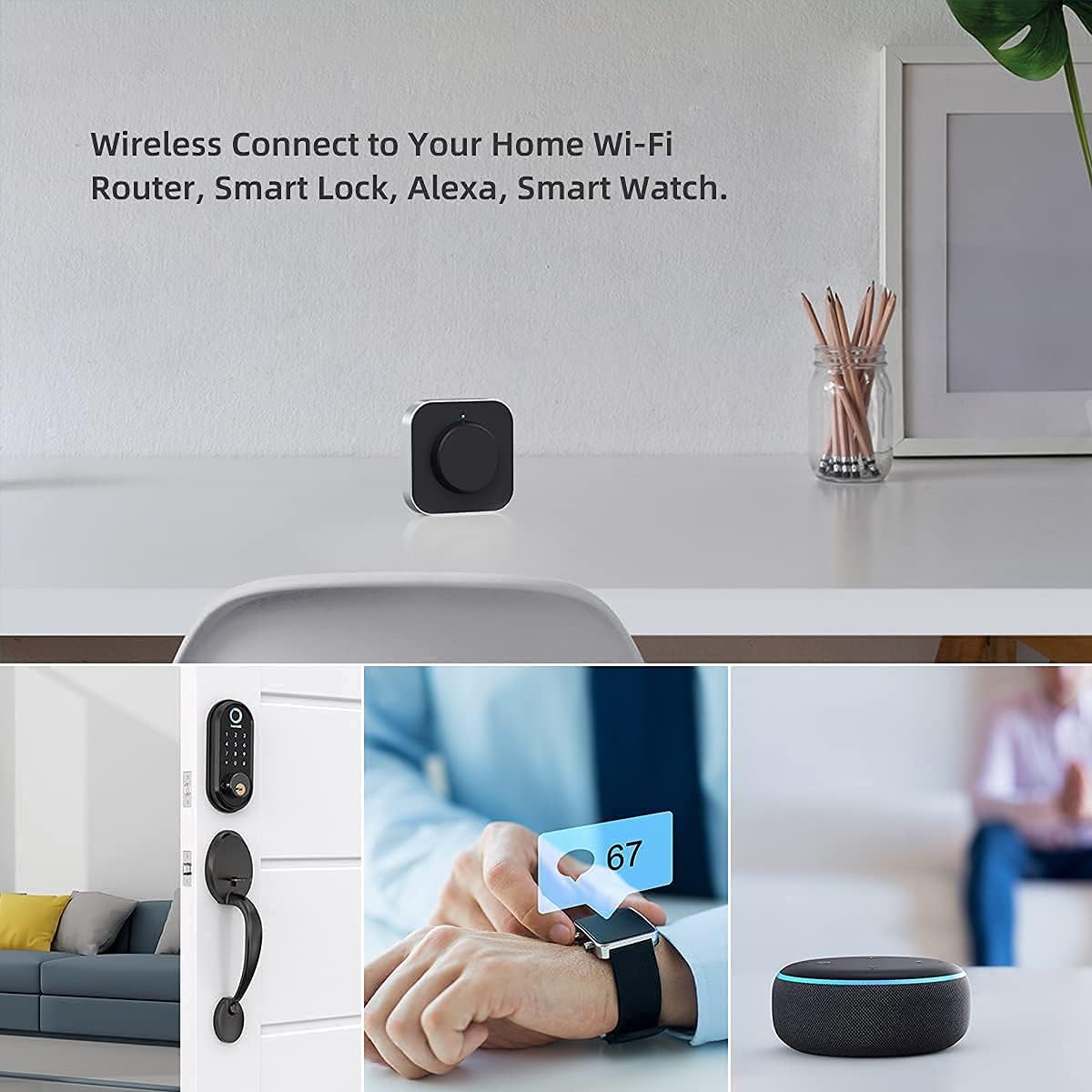 Hornbill G2 Gateway for Smart Door Lock, Wi-Fi Gateway, Keyless Entry Electronic Smart Door Lock Wi-Fi Bridge,Remote Control Bluetooth Lock Only Works for TTLock App