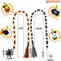 Syyflibb Wood Bead Garland 58in Tassel Wood Bead Decoration Can Be Used in Home Decor & Coffee Table Decor & Rustic Farmhouse & Kitchen Decor & Living Room Decor & Wall Hanging Decorationr (wood) (Black White)