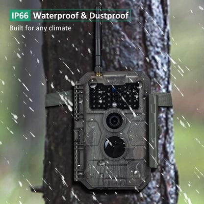 GardePro E6 Trail Camera, WiFi Blueooth, 48MP 1296p, Game Cameras with No Glow Night Vision, External Antenna, Motion Activated, Waterpoof