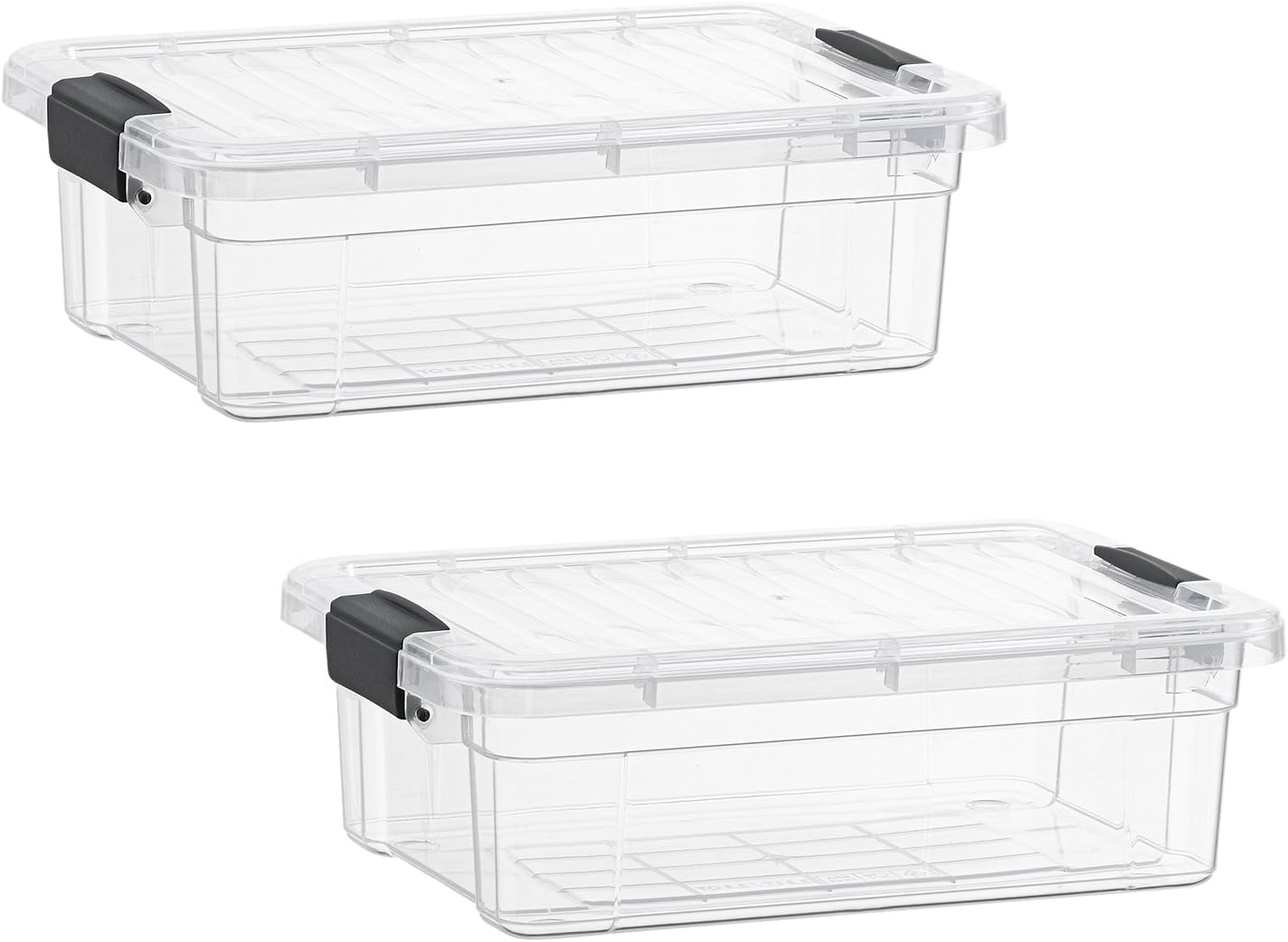 Superio Storage Bins with Lids- 3 Pack, 1.85 Qt Clear Boxes for Organizing, Stackable Plastic Containers- BPA Free, Non-Toxic, Odor Free, Organizer for Home, Office, Dorm
