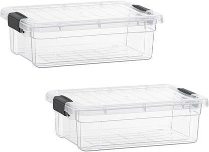 Superio Storage Bins with Lids- 3 Pack, 1.85 Qt Clear Boxes for Organizing, Stackable Plastic Containers- BPA Free, Non-Toxic, Odor Free, Organizer for Home, Office, Dorm