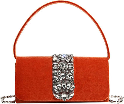 CORIOS Evening Bag for Women Rhinestone Clutch Bag Sparkly Crystal Handbag Bridal Wedding Purse Glitter Shoulder Bag