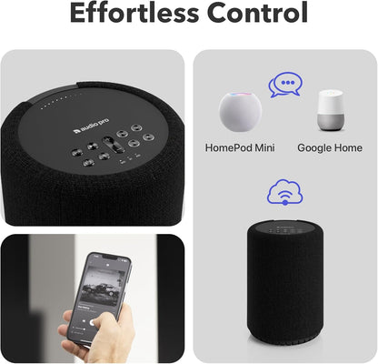 Audio Pro A10 MKII Wireless Multiroom Speaker, WiiM Edition | High Fidelity, Bluetooth, WiFi | Compatible with AirPlay 2, Google Cast, Siri, WiiM Home App, Stream Spotify, Tidal & More, Dark Gray