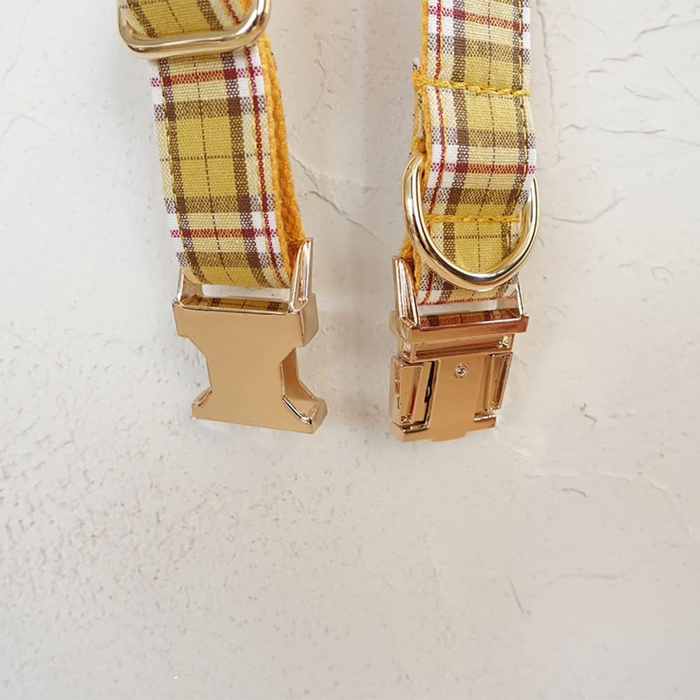 PETDURO Personalized Buffalo Plaid Dog Collar Red Black - Engraved Name and Phone Number on Black Metal Buckle - Custom for Small Medium Large Boy Girl Dogs - Add Leash Bow Tie via Customize Now