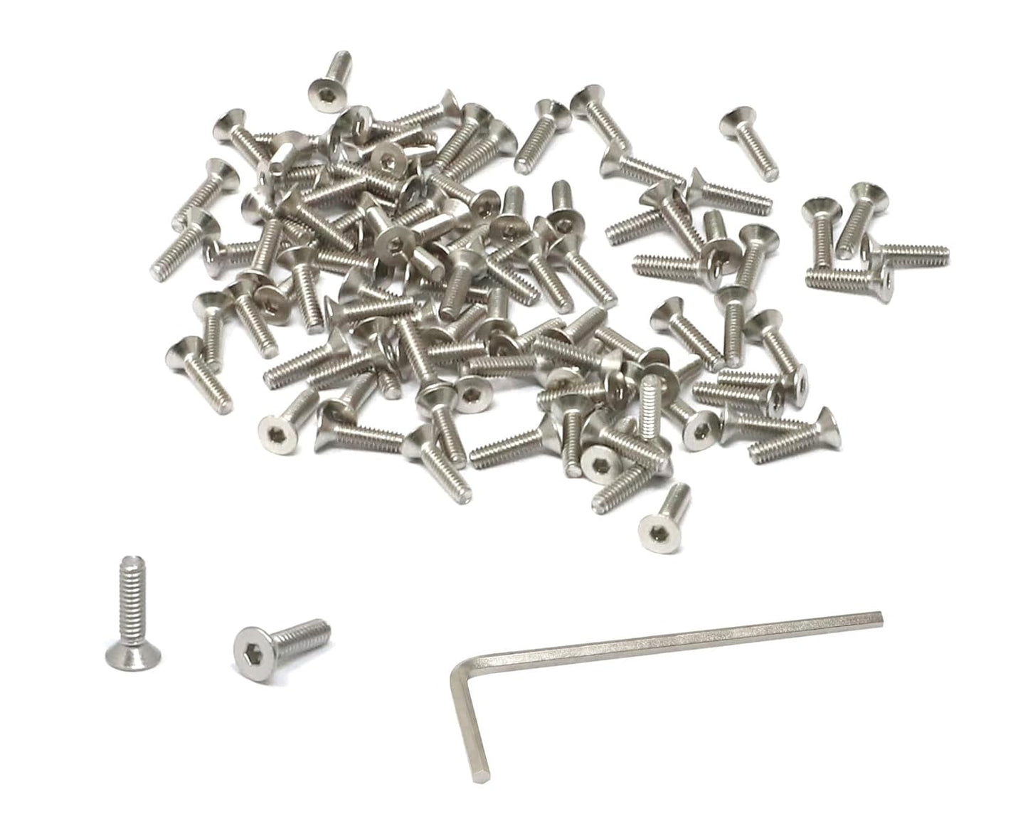 iexcell 5 Pcs M8 x 80mm Thread Pitch 1.25 mm Stainless Steel 304 Hex Socket Flat Head Cap Screws Bolts Kit