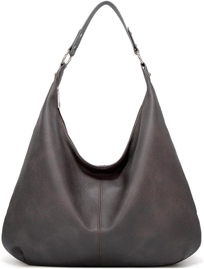 Ashioup Hobo Bags for Women Soft PU Leather Shoulder Bag Vintage Slouchy Handbag with Zipper