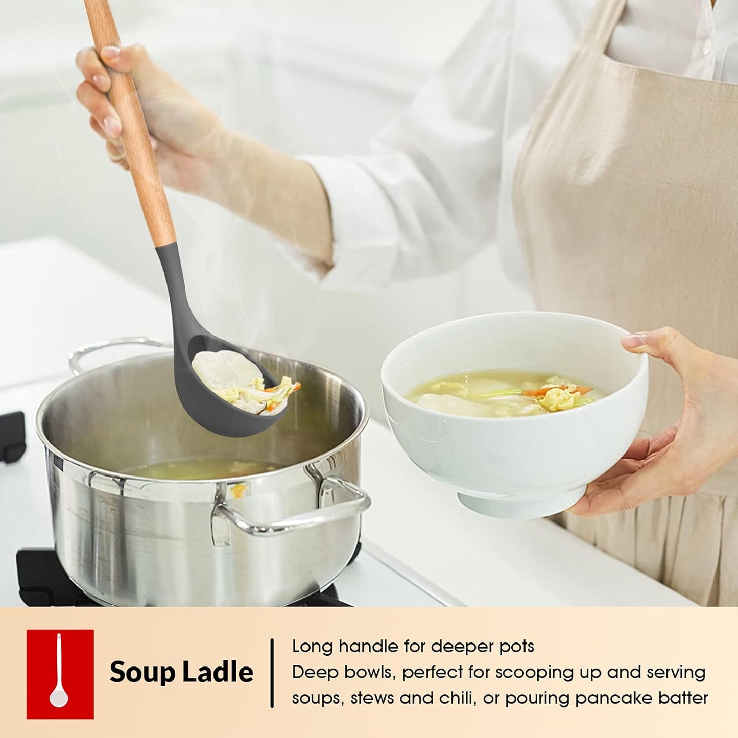 Purilite Select 6-Piece Silicone Cooking Utensil Set