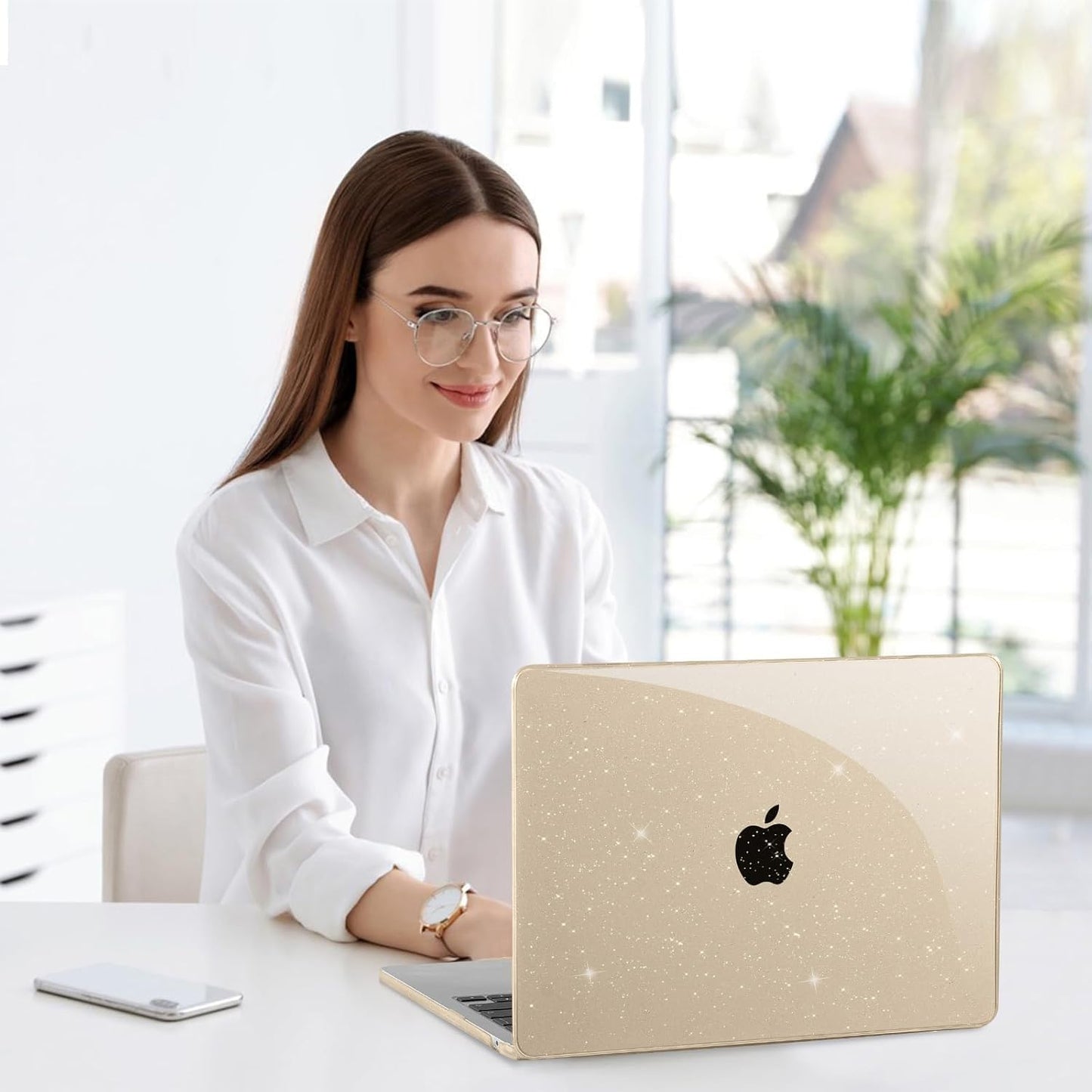 EooCoo Case Compatible with MacBook Air 13 inch M4 M3 M2 2025-2022 A3240 A3113 A2681, 13.6" Hard Case Cover & TPU Keyboard Skin & Screen Protector for Laptop Air 13.6 inch - Crystal Clear