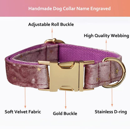 Custom Dog Collar with Metal Buckle - Pet Collars Personalized with Name and Phone Number (Plaid)