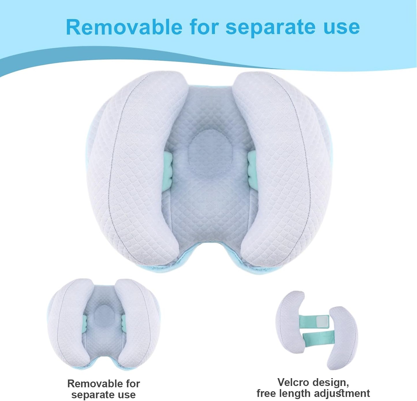 KAKIBLIN 2 in 1 Baby Head Pillow with Banana Neck Pillow for 3 Months to 8 Months Baby Travel Pillow for Stroller or Bed