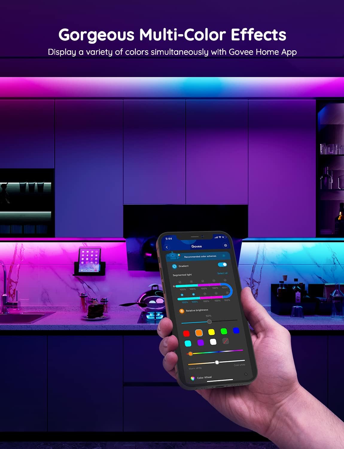 Govee RGBIC Pro LED Strip Lights, 16.4ft Color Changing Smart LED Strips, Works with Alexa and Google, Segmented DIY, Music Sync, WiFi and App Control, LED Lights for Bedroom,Home Decor
