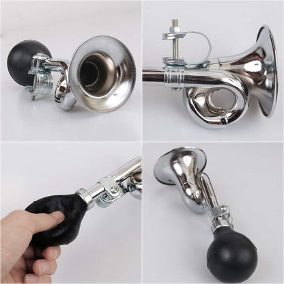 Cozihom Bike Bugle Horn, Metal Squeeze Clown Bugle for Bicycle, Bicycle Bell, Universal, Fit for 22.2mm Handlebar, 2 Pack
