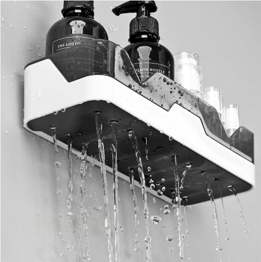 EigPluy 2 Pack Shower Caddy, No Drilling Bathroom Shelves, Shower Shelf, Plastic Shower Baskets,Wall Mounted Shower Caddies for Kitchens and Bathrooms (include 1 Soap Dishes and 4 Hooks)
