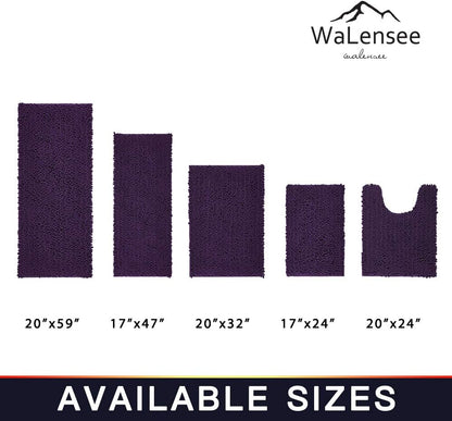 Walensee Bathroom Rug Non Slip Bath Mat (24x17 Inch Blush) Water Absorbent Super Soft Shaggy Chenille Machine Washable Dry Extra Thick Perfect Absorbant Best Small Plush Carpet for Shower Floor