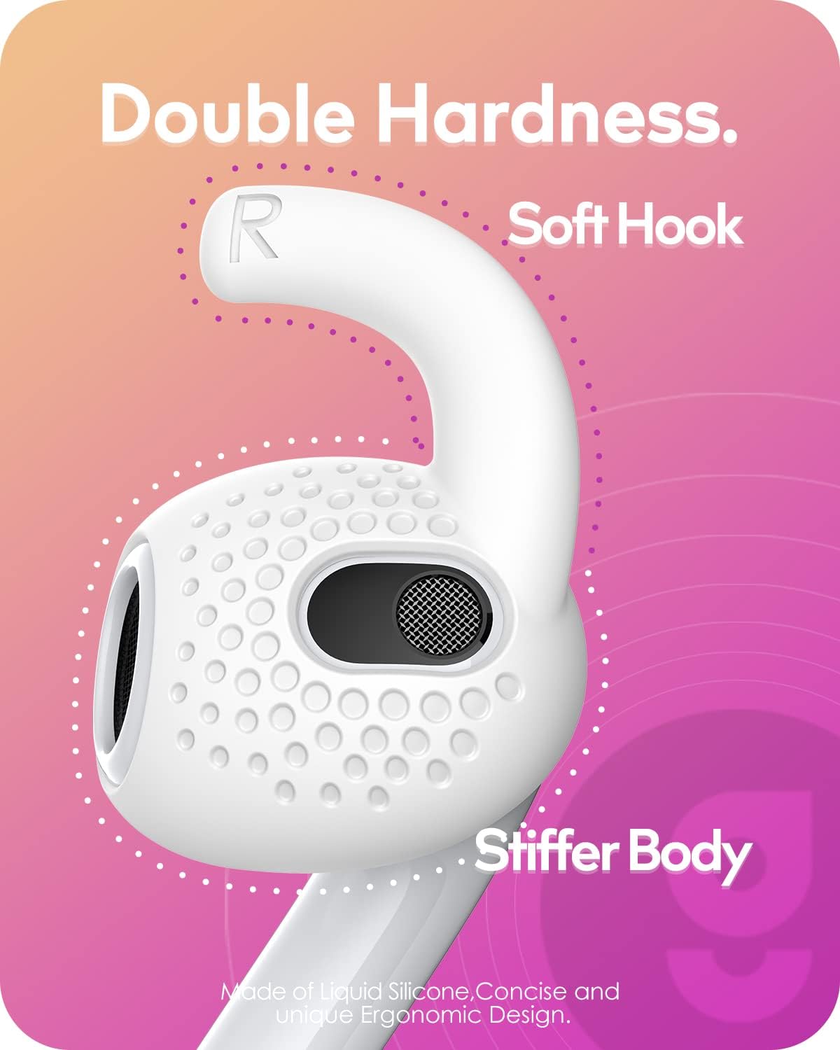 Gcioii 3 Pairs Ear Hooks Covers for AirPods Pro 2 [Added Storage Pouch] Anti-Slip Accessories Compatible with Apple AirPods Pro 2nd Generation (White)