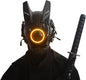 JAUPTO Techwear Mask Punk Mask Helmet ,LED Light Cool Samurai Mask,Halloween Cosplay Anime mask