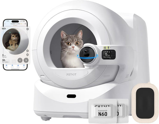 PETKIT Purobot Ultra 2025 New Accurate cat Facial Recognition & Poop Monitor Automatic Self-Cleaning Cat Litter Box with Touch-Free Waste Packing, 5G WiFi App Control, Integration Safety, Odor Free