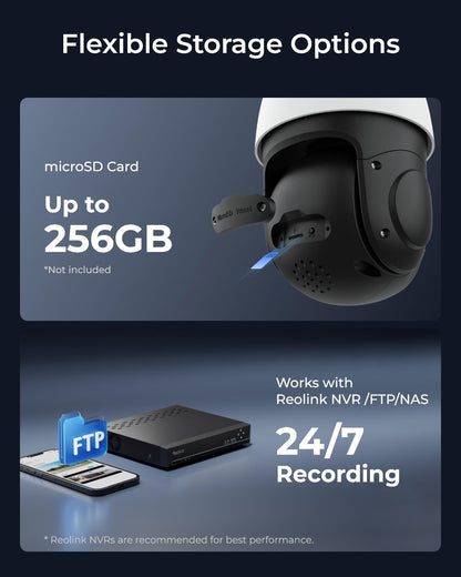 REOLINK Smart 4K/8MP UHD PTZ Dome Security Camera with16X Optical Zoom, Spotlights Color Night Vision, Person/Vehicle/Animal Detection, 2 Way Talk, 24/7 Recording, RLC-823S2