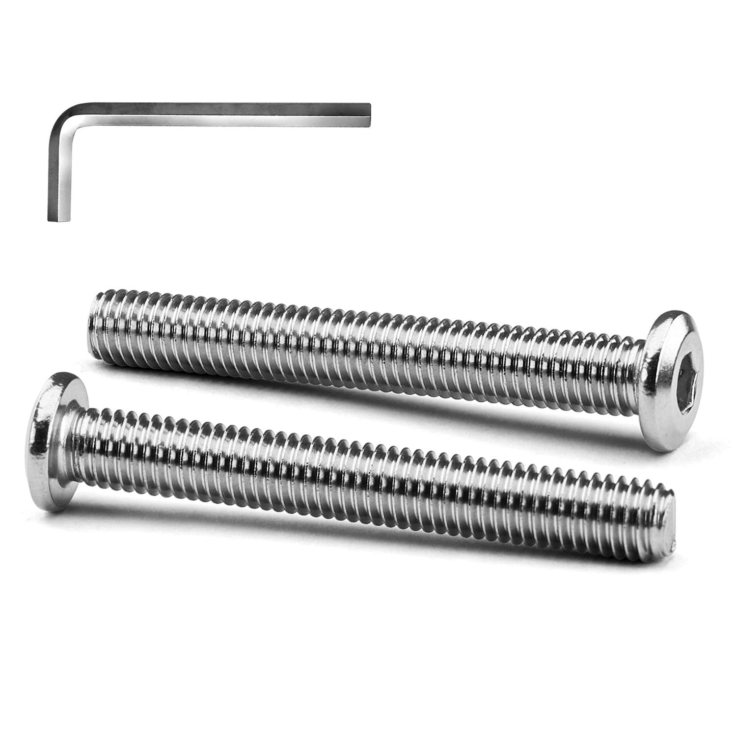 M8 x 16mm 20 PCS Flat Head Hex Socket Cap Screws Bolt, Furniture Bolts, 304 Stainless Steel 18-8, Full Thread (with Hex Spanner)