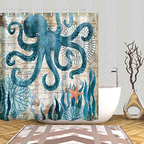 Mantto Canadian Smoky Mountain Cliff Outdoor Idyllic Photo Art Shower Curtain, National Parks Home Decor Curtain, Waterproof Polyester Fabric Bathroom Shower Curtain with Hooks 72" x 72"