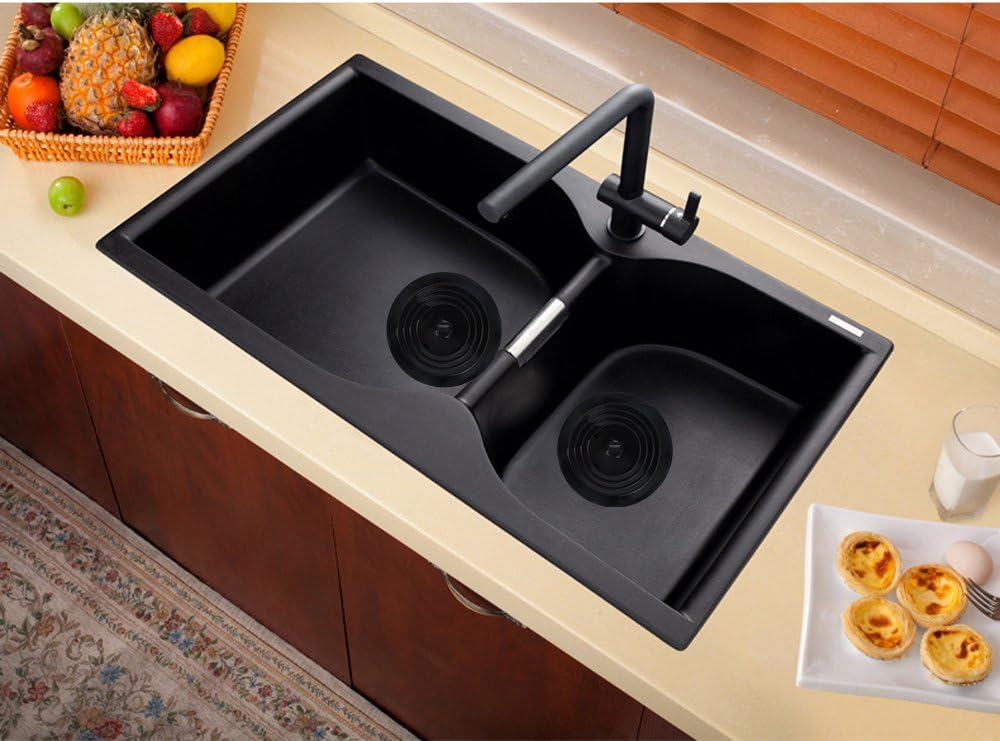 V-TOP Tub Stopper 2 Pack, 6 inches Large Silicone Drain Plug Hair Stopper Flat Suction Cover for Kitchen Bathroom Accessories and Laundry