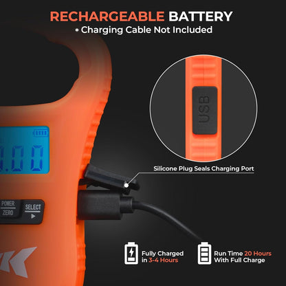 KastKing Fish Scale, LCD Display USB Charging Fishing Scale, Fishing Gifts for Men, Orange