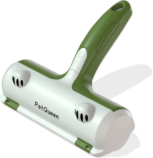 Pet Hair Remover Roller, Reusable Dog Cat Hair Removal Brush, Self Clean Lint Roller Pet Fur from Carpet, Furniture, Rugs, Bedding, Sofa-Green and White
