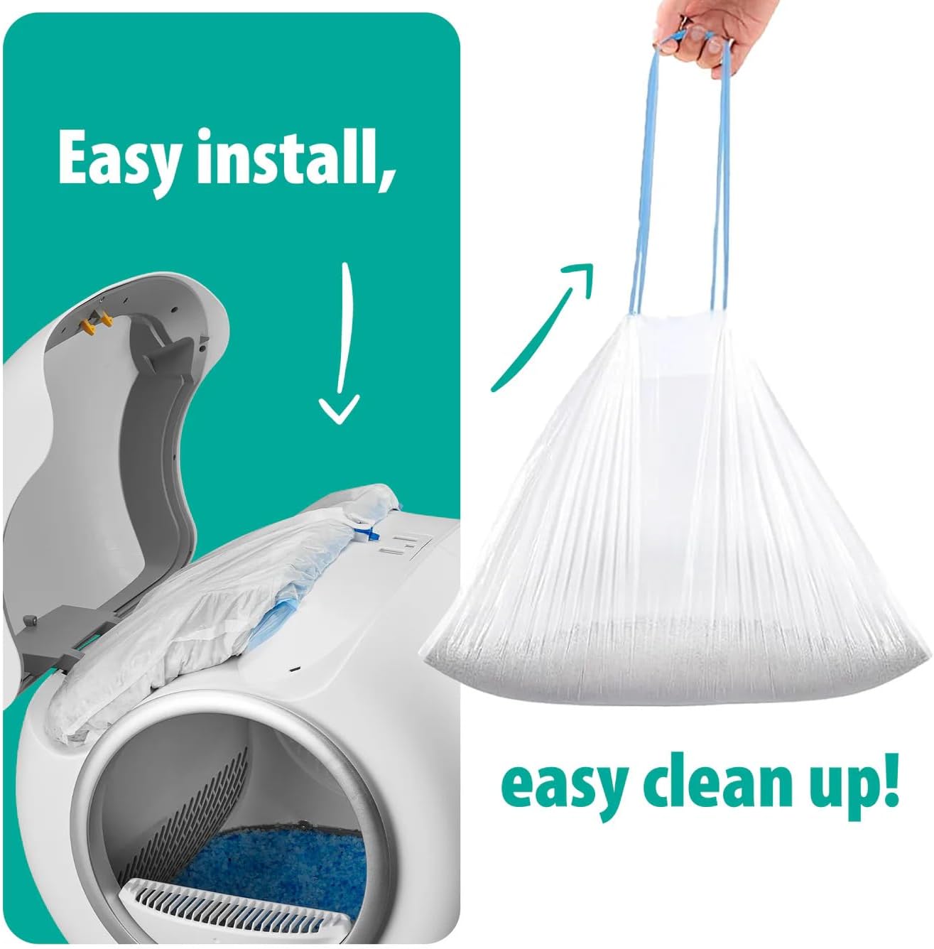 PetCove Self Cleaning Litter Box - Automatic Cat Litter Box up to 75L, App‑Control Cat Litter Box with Integrated Safety Protection, Advanced Odor Control & Smart Weight Monitoring with Cat Litter Bag