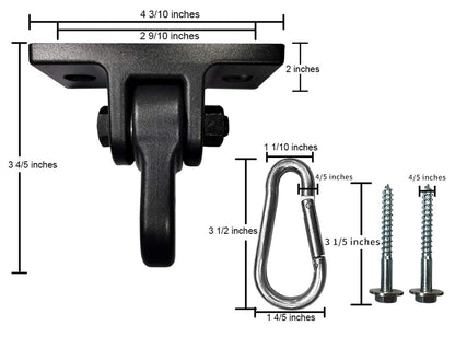ABUSA Heavy Duty Black Swing Hangers Screws Bolts Included Over 5000 lb Capacity Playground Porch Yoga Seat Trapeze Wooden Sets Indoor Outdoor 2 Pack