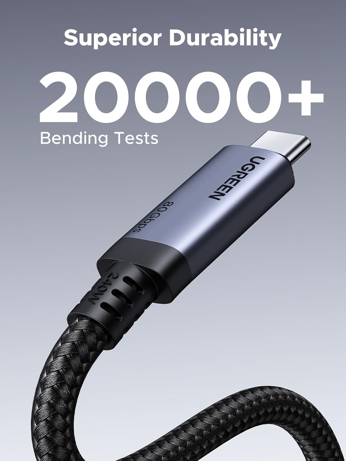 UGREEN USB C to USB C Cable 240W USB4 Gen4 80Gbps Premium 16K Dual 8K Triple 4K Display PD3.1 Type C Fast Charging Compatible with USB C Monitors, MacBook Pro, iPad Pro, iPhone 16 Pro Max, 1M