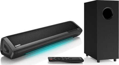Saiyin 31" Detachable Sound Bar for Smart TV, 2.1ch Surround Sound Home Theater System, Bluetooth 5.3 Soundbar, TV ARC/Optical/AUX, Wall Mountable for TV/PC/Gaming/Projectors
