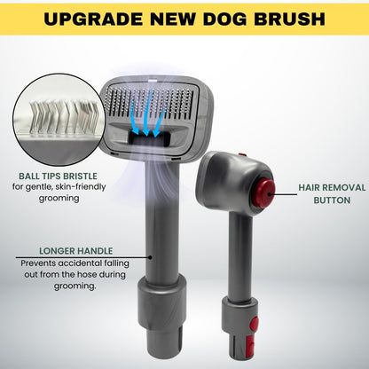 Pet Hair Grooming Brush Vacuum Attachment for Dogs, Cats with Vacuum Extension Hose up to 3.5M – Compatible with Miele, Shark Rocket HV322, HV301, HV371, Rotator NV501, Navigator NV350 Series & More