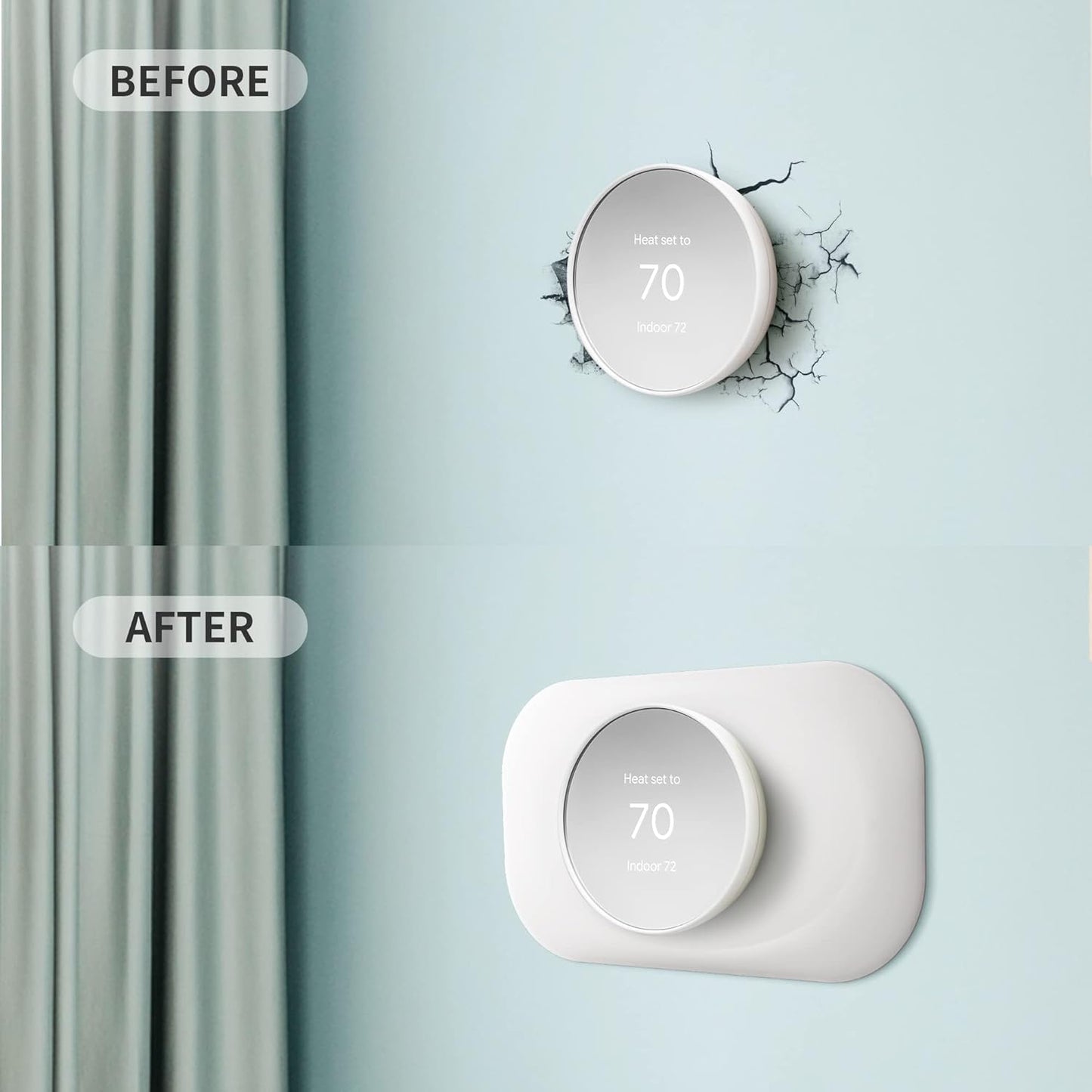 Petrichor Nest Thermostat Wall Plate - Compatible with Google Nest Thermostat 2020 - Nest Thermostat Trim Kit, Nest Thermostat Wall Plate Cover Accessory Easy Installation - Snow