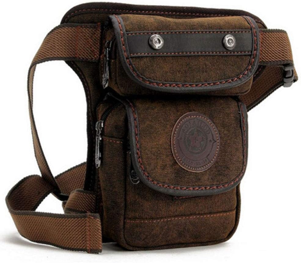 Motorcycle Drop Leg Bag Nylon Waist Pack for Men Women Travel Hiking Tactical Cycling Bike Ride Riding Crossbody Shoulder Fanny Pouch