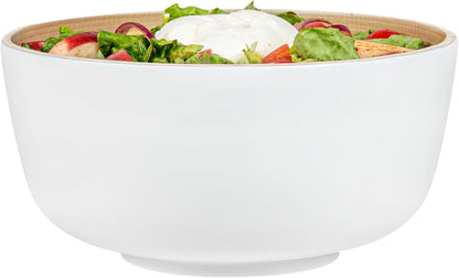 Restaurantware-Bambuddha 51 Ounce Extra Large Salad Bowl, 1 Heavy-Duty Round Salad Bowl - Sustainable, Reusable, Blue Bamboo Serving Dish, for Serving Salads, Fruits, and Appetizers