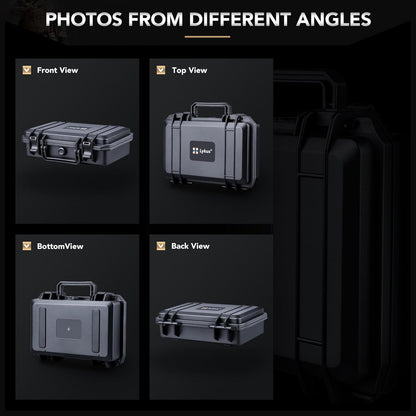 Lykus HC-2710 Portable Waterproof Hard Case with Foam, Camera Case with Customizable Fit Foam,Fit use of Drones,Camera, Equipments, Interior Size 27x16x8 cm